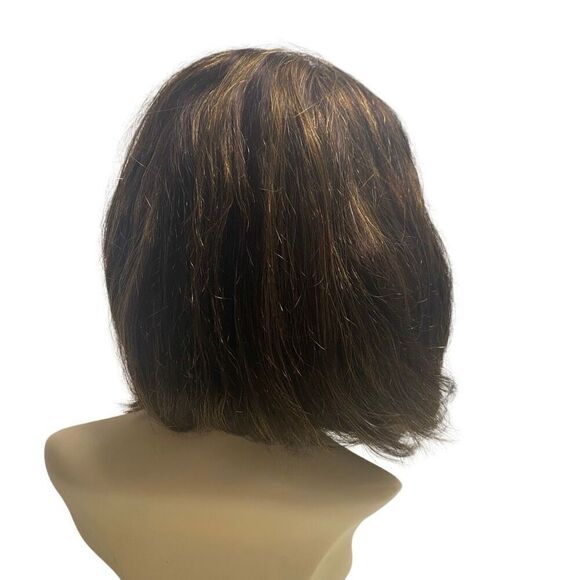 LUVME Human Hair Wig With Headband Brown With‎ Few Highlights Asymmetrical Style main image 9